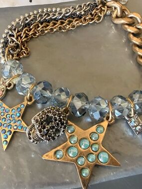 Betsy Johnson Skull and Star Bracelet and matching Earring set